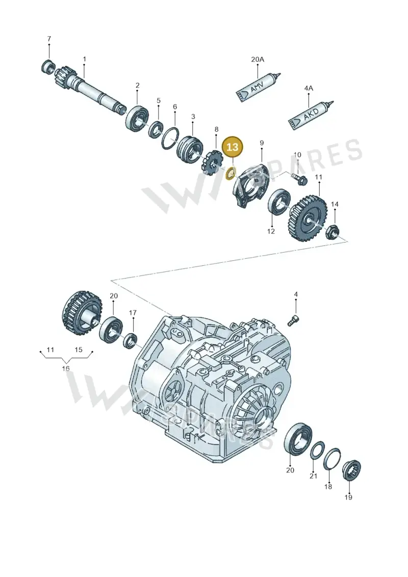 01M323875BJ — SEAT ALHAMBRA/4MOTION (2005-) diagram 117323700, position 13