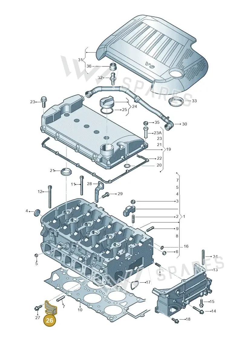 022103390 — SEAT TOLEDO/LEON/LEON-4 (2001-2006) diagram 194103650, position 26