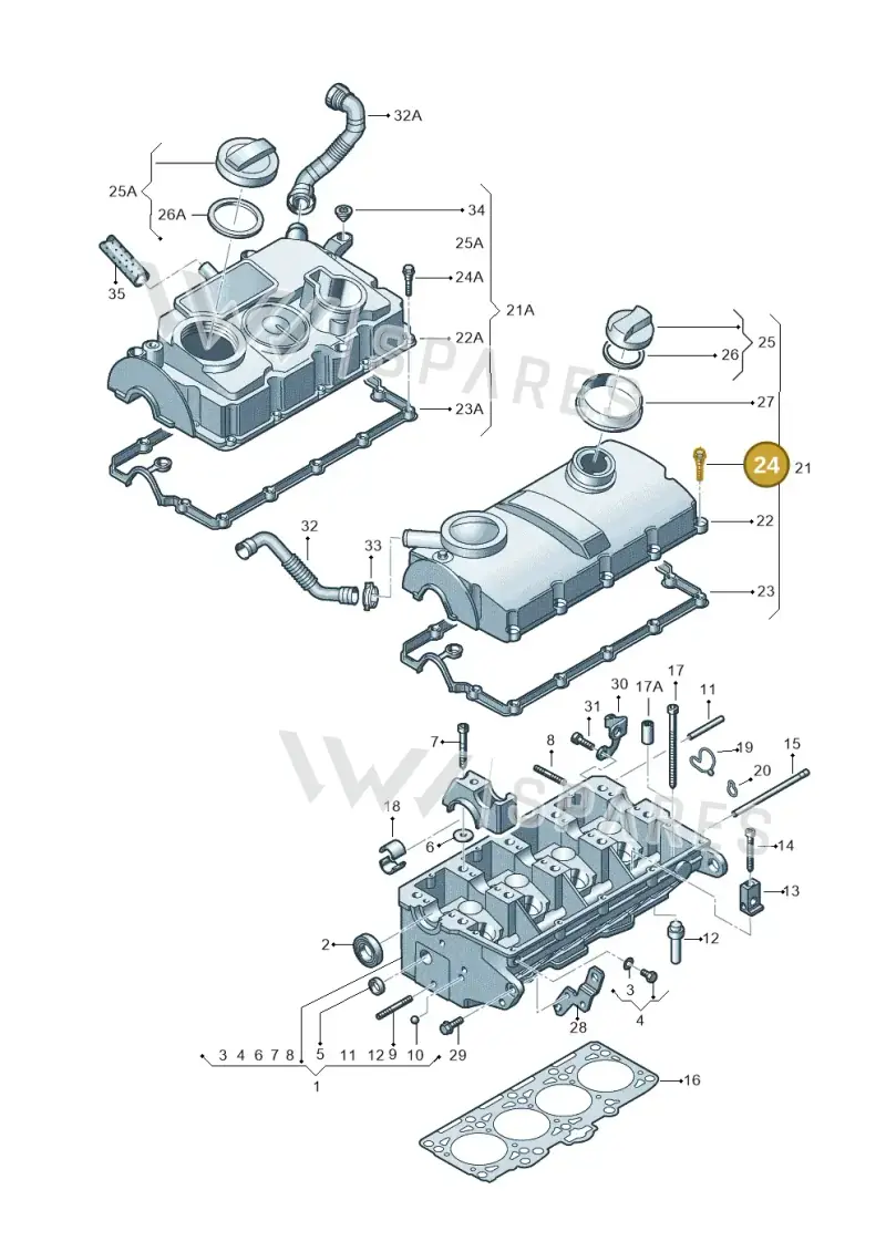 022103831B — SEAT Altea XL Reference (2010-2013) diagram 460103550, position 24