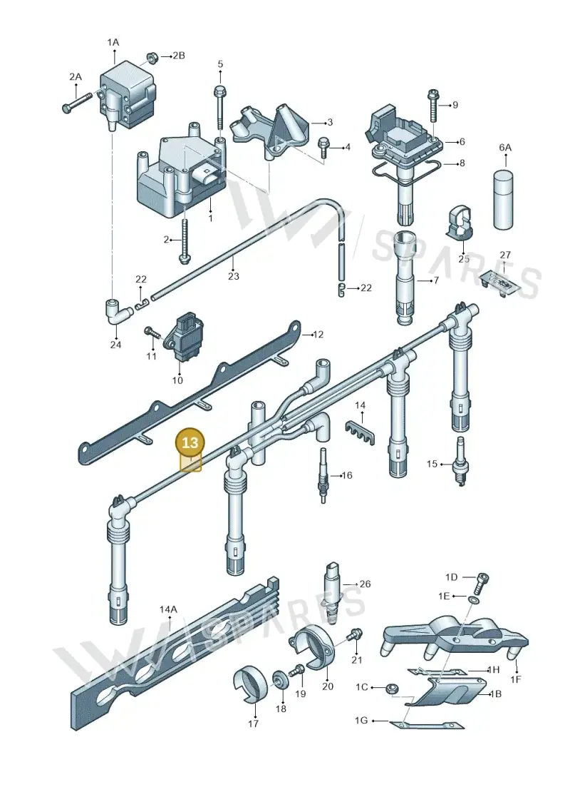 022905430AB — SEAT TOLEDO/LEON/LEON-4 (2001-2006) diagram 649905000, position 13