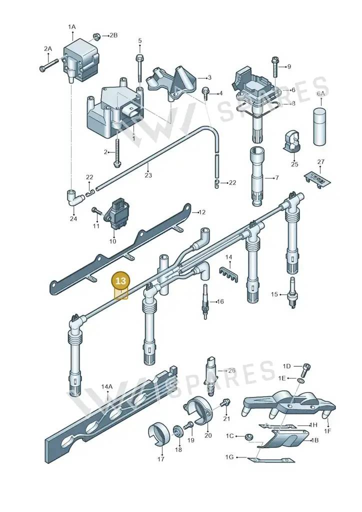 022905430AC — SEAT TOLEDO/LEON/LEON-4 (2001-2006) diagram 649905000, position 13
