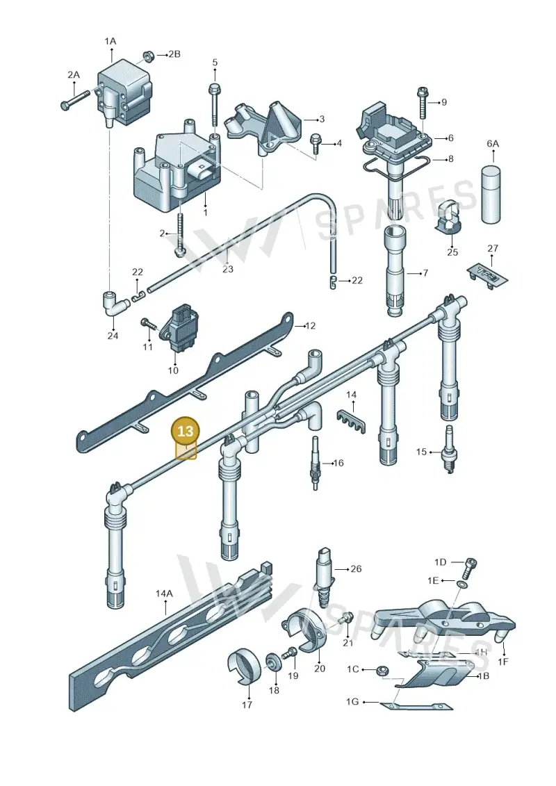 022905430H — SEAT TOLEDO/LEON/LEON-4 (1998-2001) diagram 649905000, position 13
