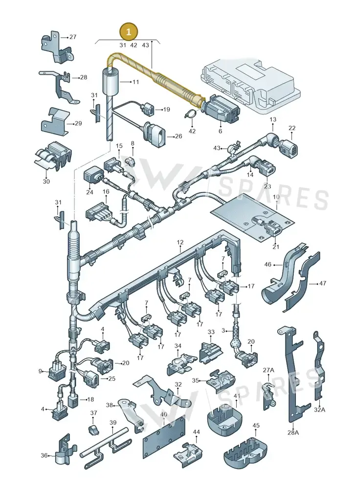 022971627L — SEAT TOLEDO/LEON/LEON-4 (2001-2006) diagram 203971170, position 1