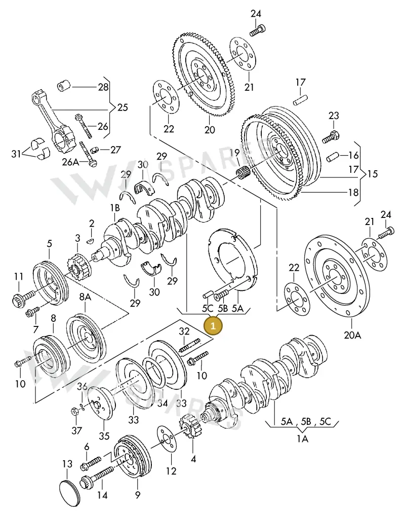 026105101F — SEAT IBIZA/CORDOBA/VARIO (1996-1999) diagram 123105150, position 1