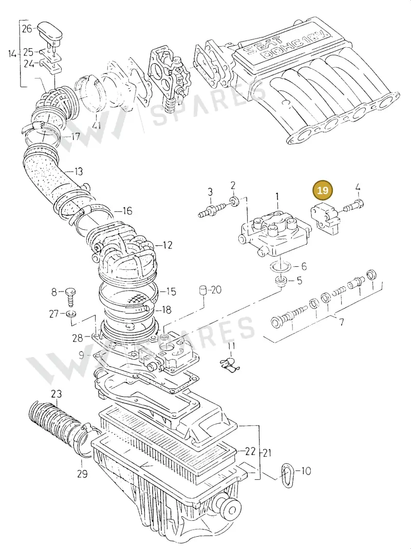 026133482 — SEAT TOLEDO            SEAT (1991-1996) diagram 130133500, position 19