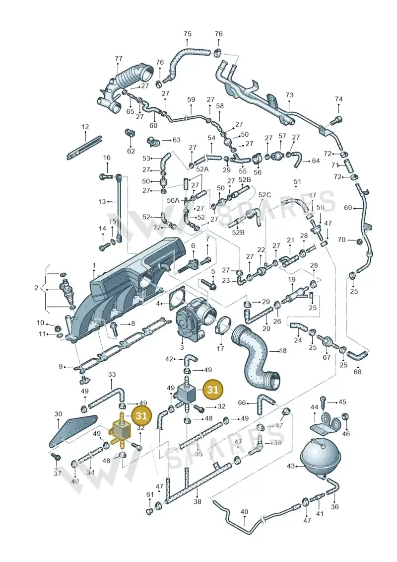 026906283J — SEAT Exeo ST Reference (2008-2011) diagram 404133250, position 31