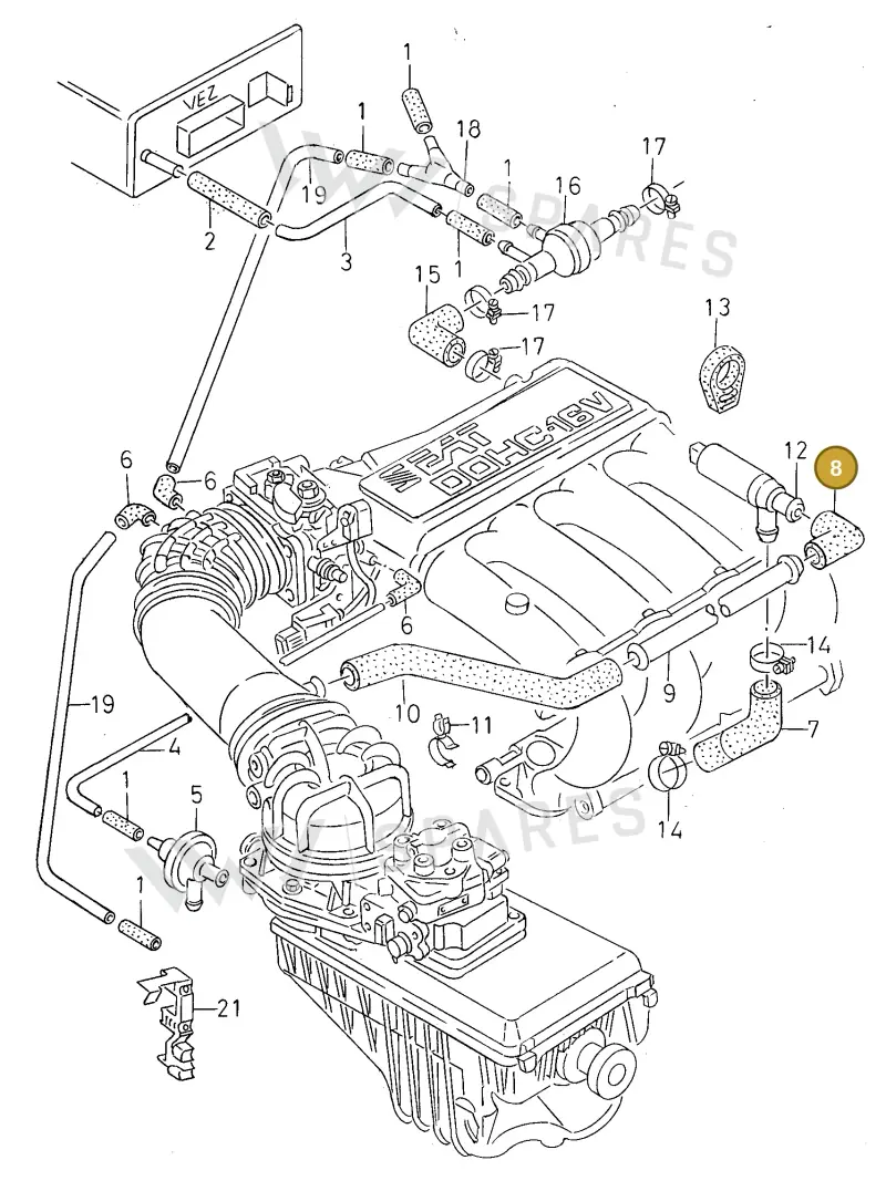 027133997K — SEAT TOLEDO            SEAT (1991-1996) diagram 130133830, position 8
