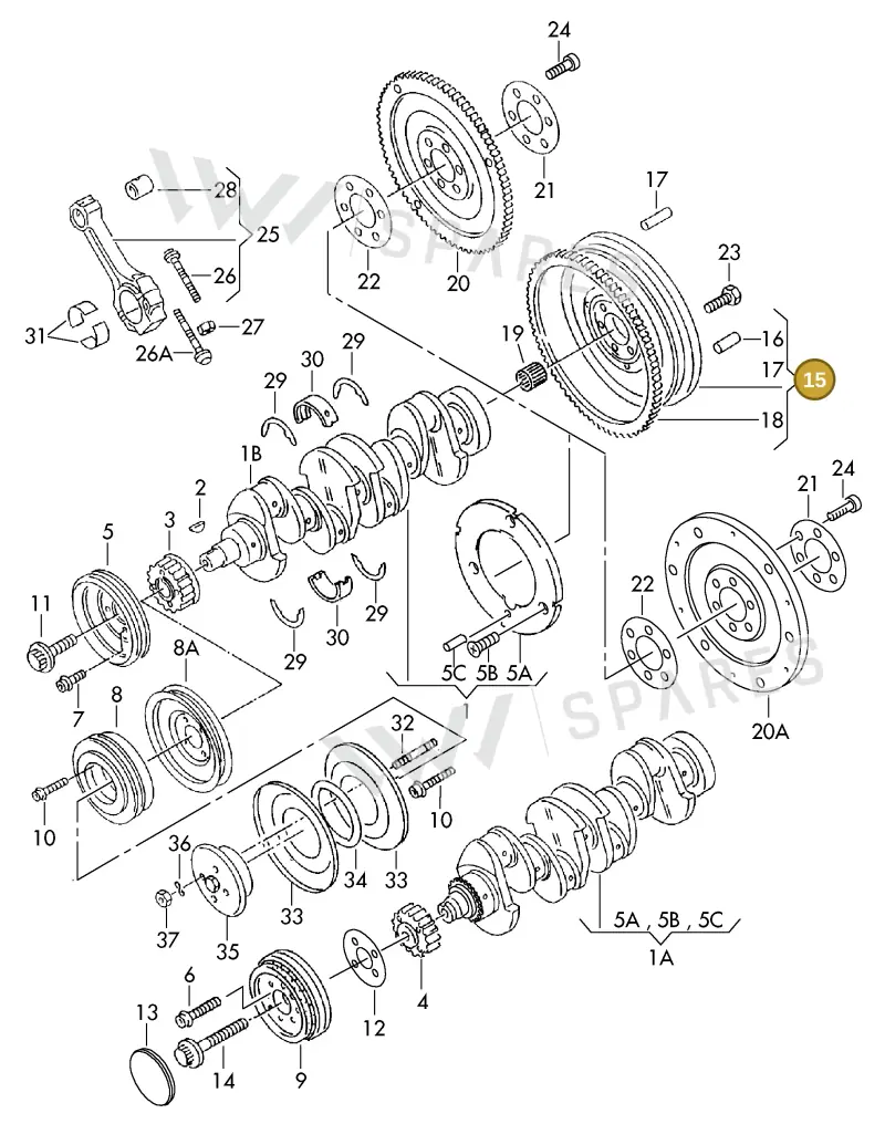 028105269BX — SEAT ALHAMBRA (1996-2000) diagram 123105150, position 15