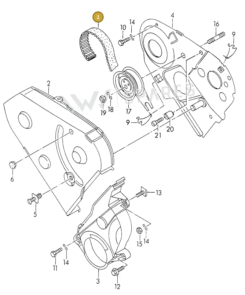 028109119M — SEAT 6K0 platform diagram 117109600, position 1