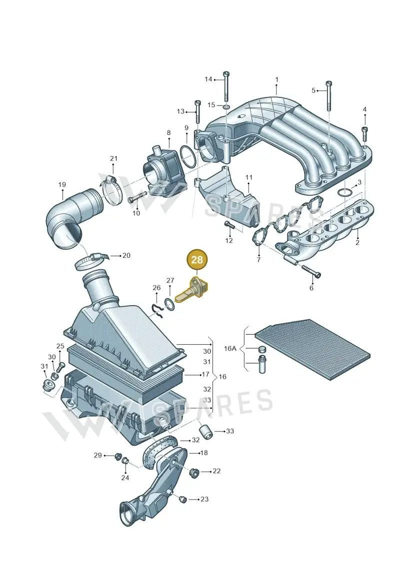 028906081 — SEAT TOLEDO/LEON/LEON-4 (2001-2006) diagram 194129260, position 28