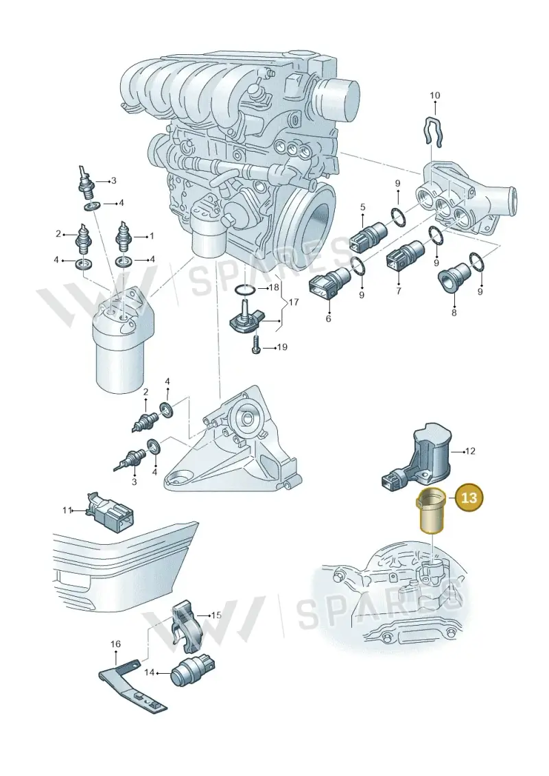 02A919835 — SEAT TOLEDO/LEON/LEON-4 (1998-2001) diagram 121919700, position 13