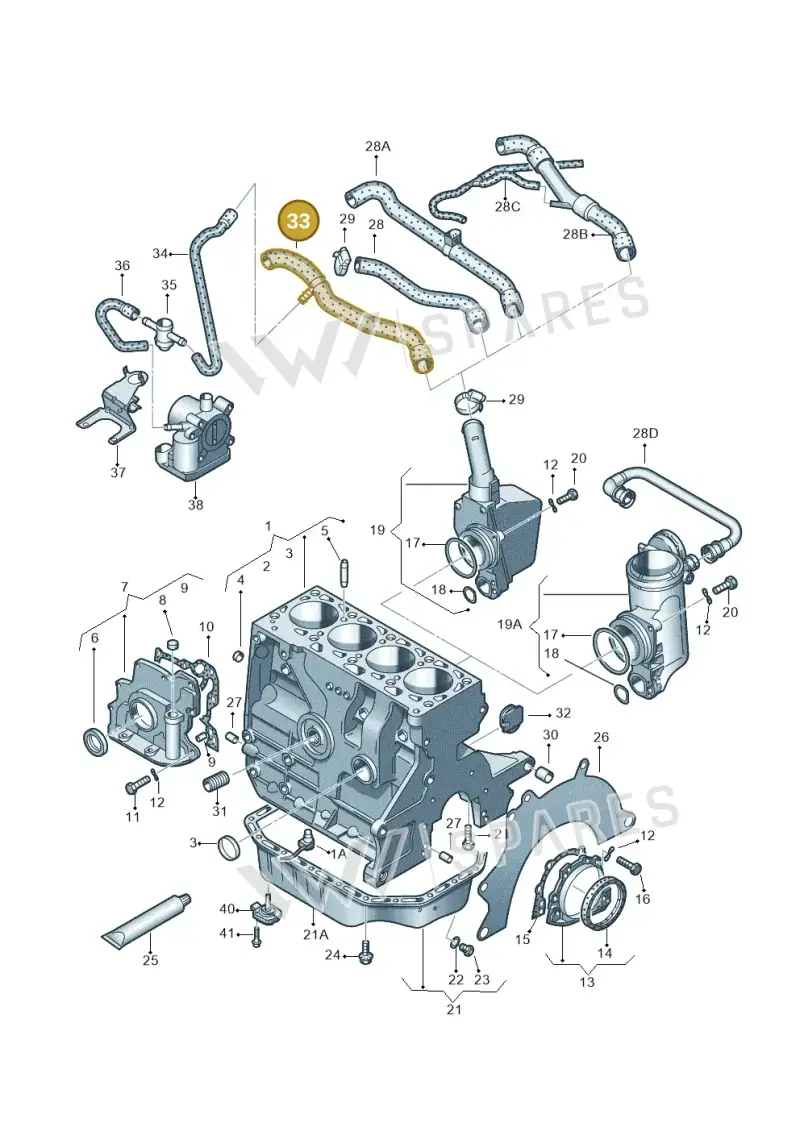030103474Q — SEAT AROSA (2003-2004) diagram 231103050, position 33
