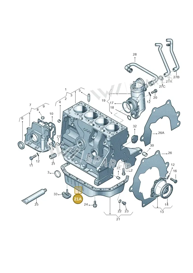 032103603AB — SEAT CORDOBA/SE241 (2002-2005) diagram 253103000, position 21A