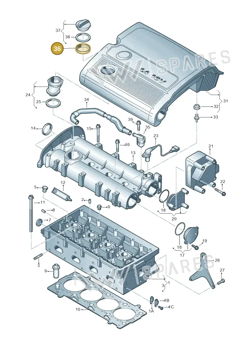 036133287 — SEAT IBIZA                  06> (2005-) diagram 253103350, position 36