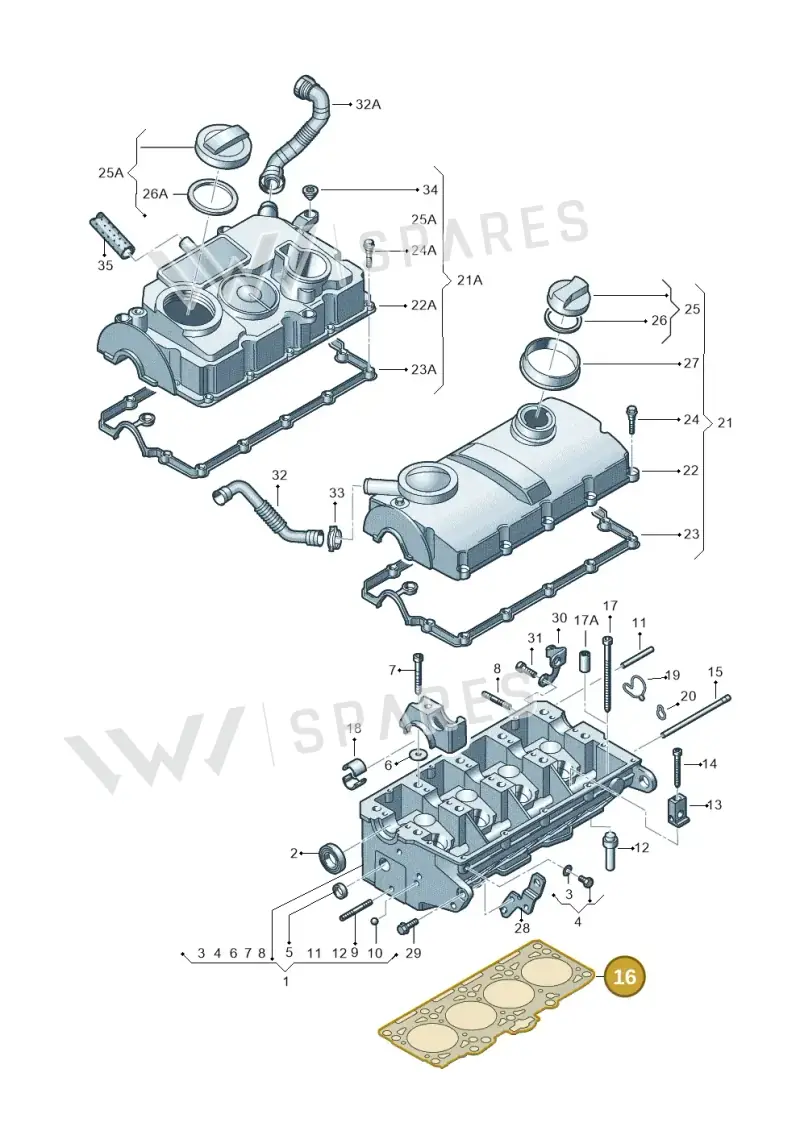 038103383DE — SEAT Altea XL Reference (2010-2013) diagram 460103550, position 16