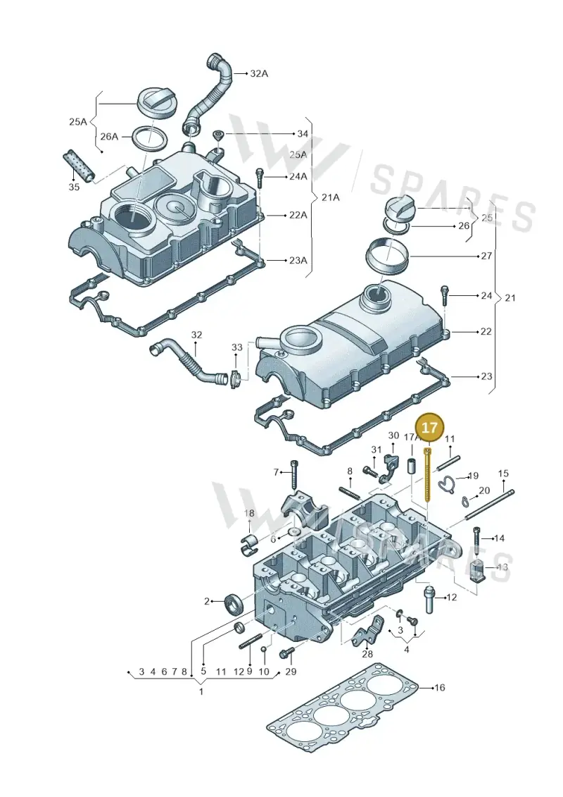 038103384 — SEAT Altea XL Reference (2010-2013) diagram 460103550, position 17