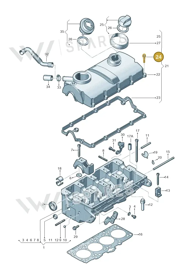 038128773 — SEAT Alhambra (2006-2010) diagram 195103470, position 24