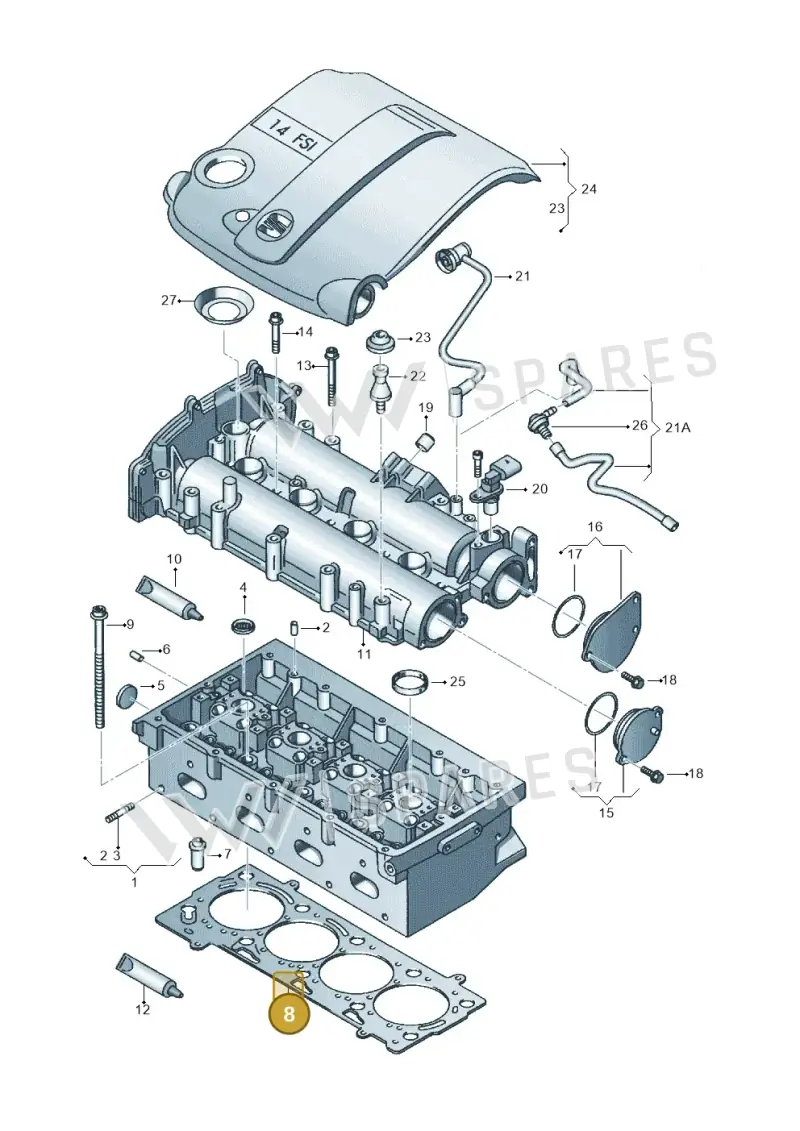 03C103383AM — SEAT Altea XL Reference (2013-2013) diagram 456103130, position 8
