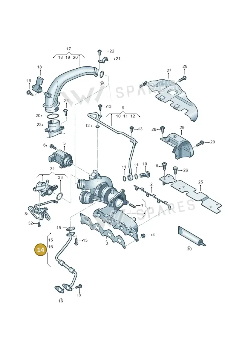 03C145735F — SEAT Altea XL Reference (2013-2013) diagram 625145530, position 14