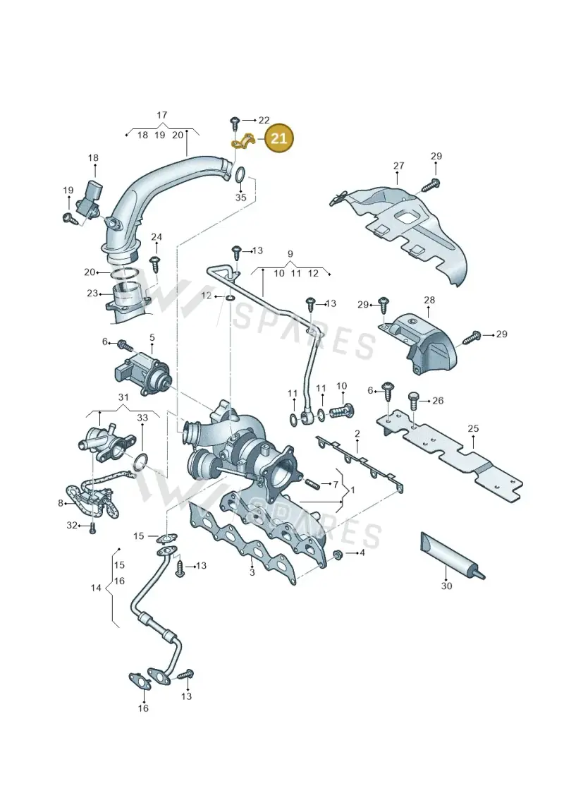 03C145853D — SEAT Altea XL Reference (2013-2013) diagram 625145530, position 21