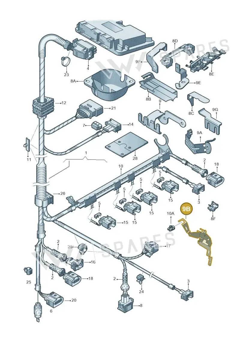 03C971845A — SEAT Altea XL Reference (2010-2013) diagram 203971020, position 9B
