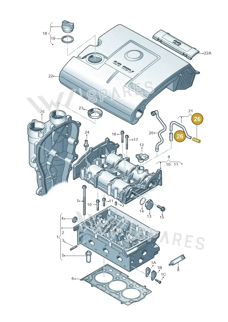 03D103606N — SEAT Toledo Reference (2012-2015) diagram 253103320, position 26