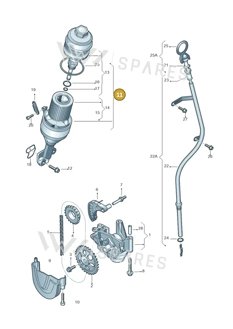 03D115403D — SEAT Ibiza Reference (2012-2012) diagram 253115030, position 11
