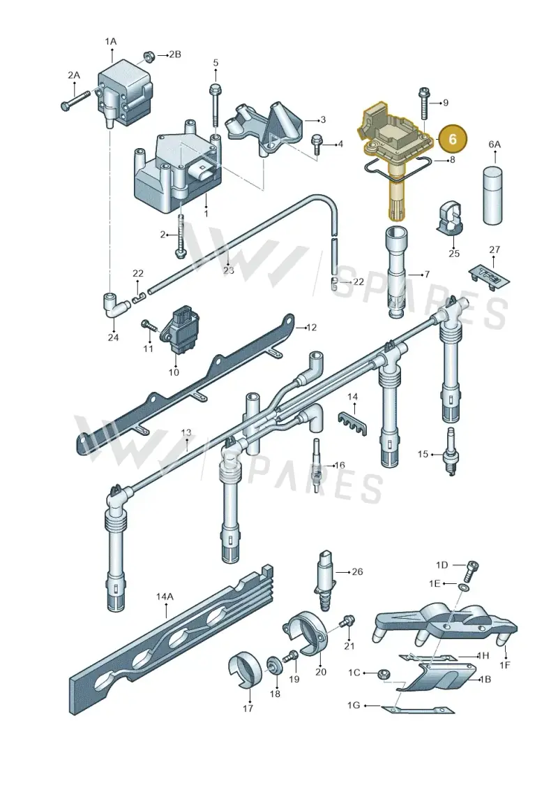 03D905715A — SEAT IBIZA                  06> (2005-) diagram 649905000, position 6