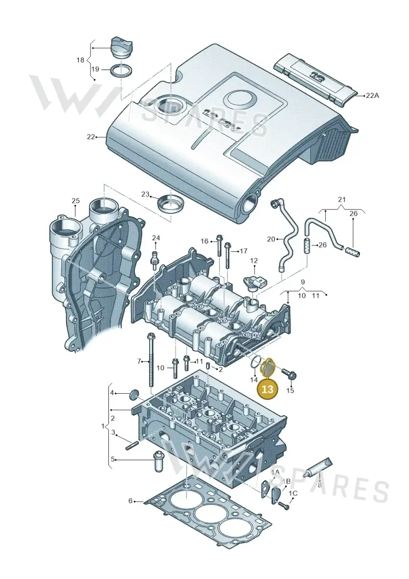 03E103111A — SEAT Toledo Reference (2012-2015) diagram 253103320, position 13