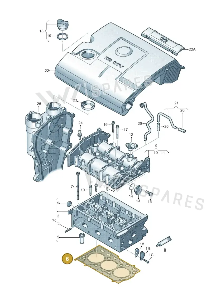 03E103383H — SEAT Toledo Reference (2012-2015) diagram 253103320, position 6
