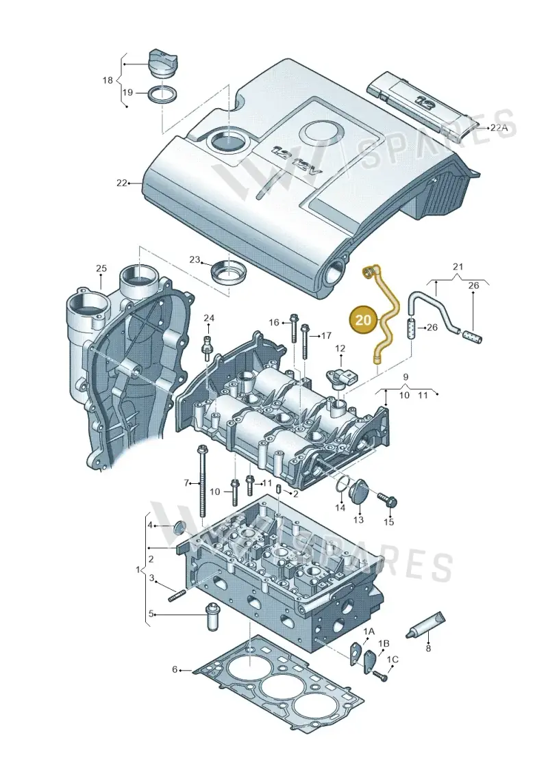 03E103493E — SEAT Toledo Reference (2012-2015) diagram 253103320, position 20