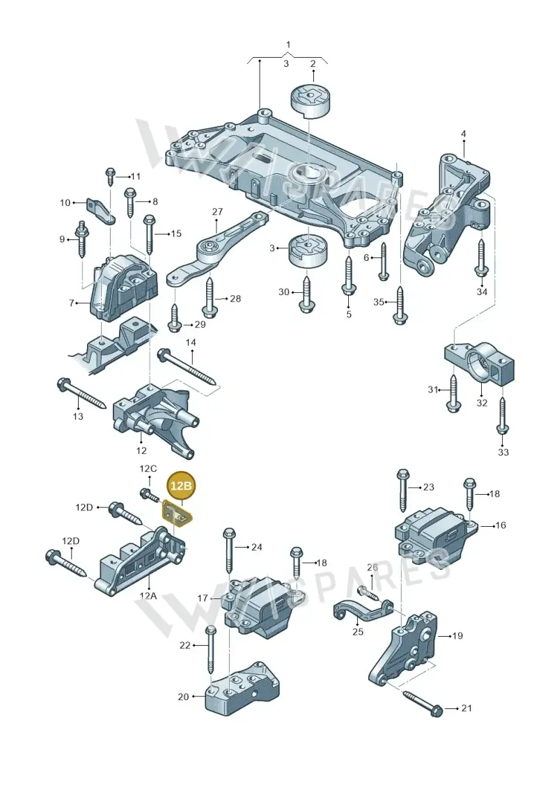 03F199207 — SEAT Altea XL Reference (2013-2013) diagram 649199200, position 12B