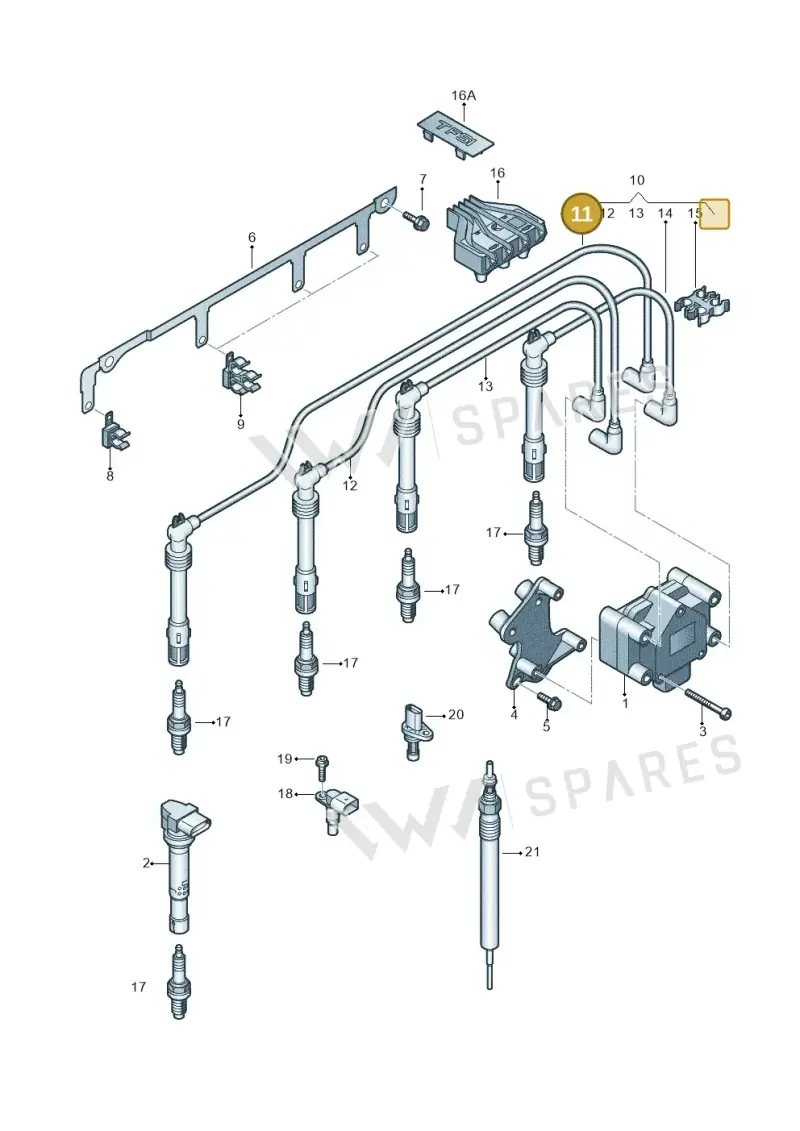 03F905430H — SEAT Ibiza Reference (2012-2012) diagram 646905000, position 11