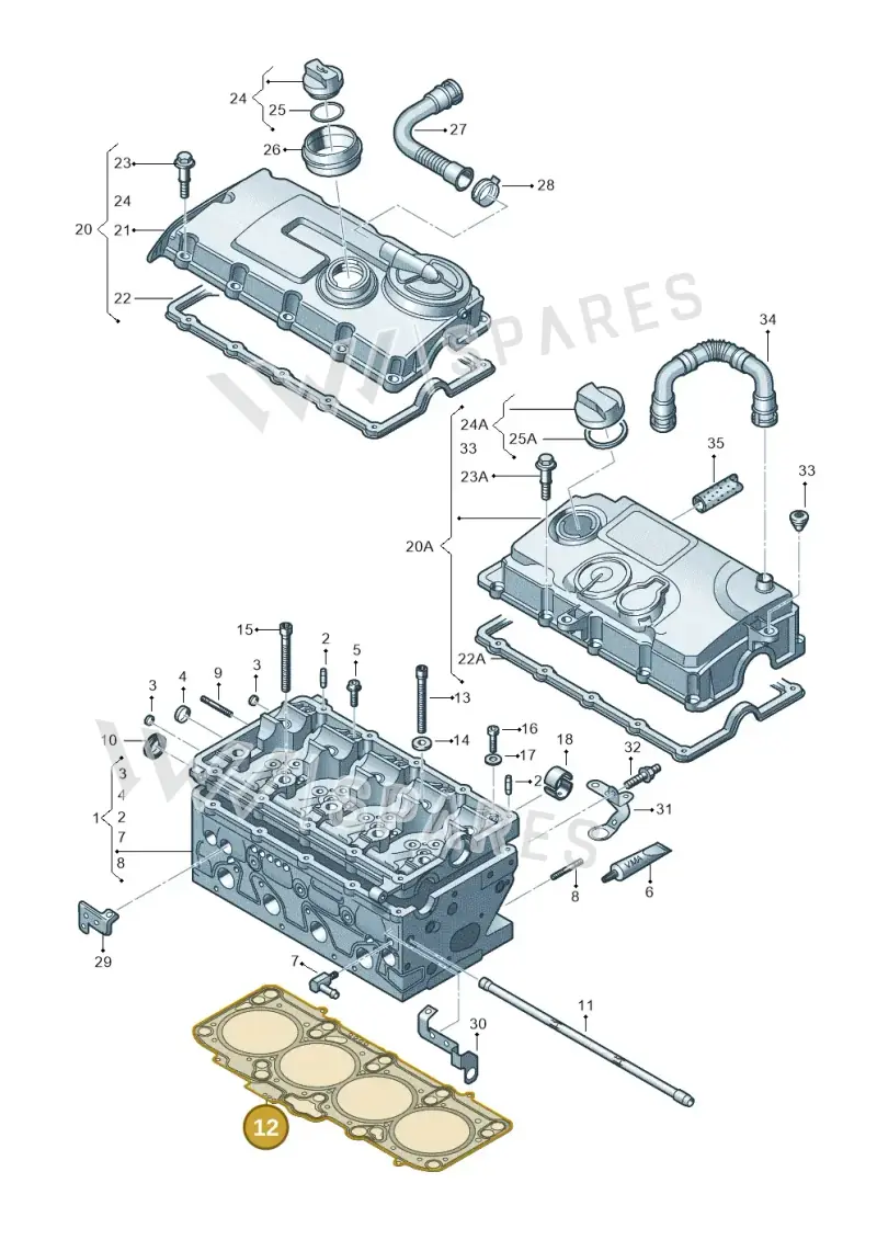 03G103383B — SEAT Altea XL Reference (2010-2013) diagram 409103600, position 12