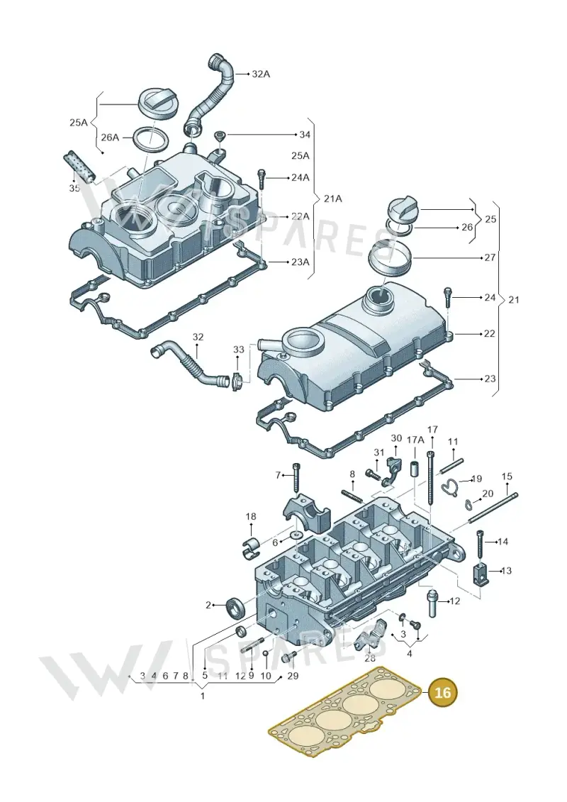03G103383K — SEAT Altea XL Reference (2010-2013) diagram 460103550, position 16