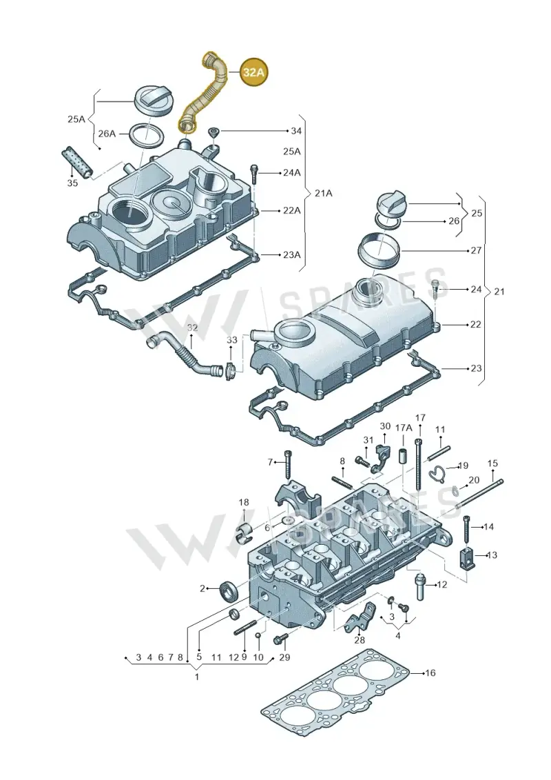 03G103493D — SEAT Altea XL Reference (2010-2013) diagram 460103550, position 32A