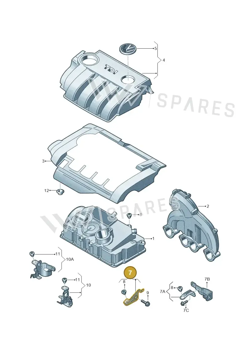 03G103945A — SEAT Altea XL Reference (2010-2013) diagram 460103900, position 7