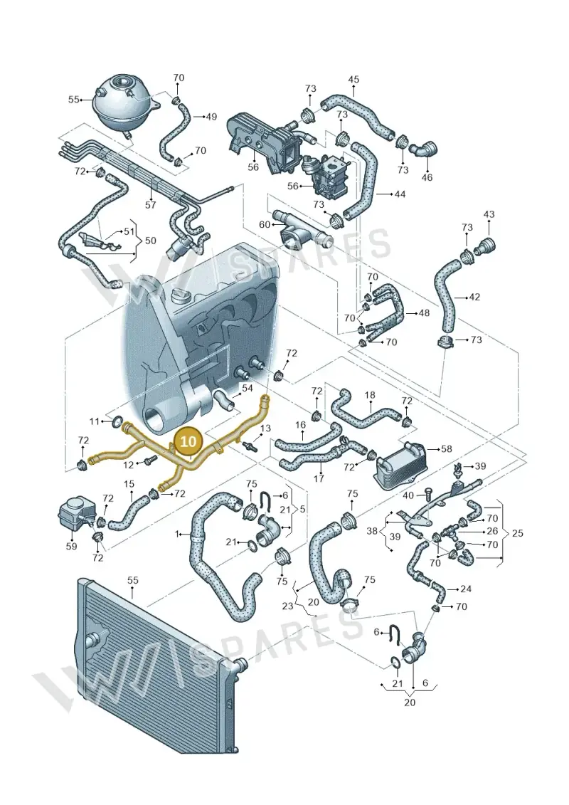 03G121065H — SEAT Altea XL Reference (2013-2013) diagram 625121450, position 10