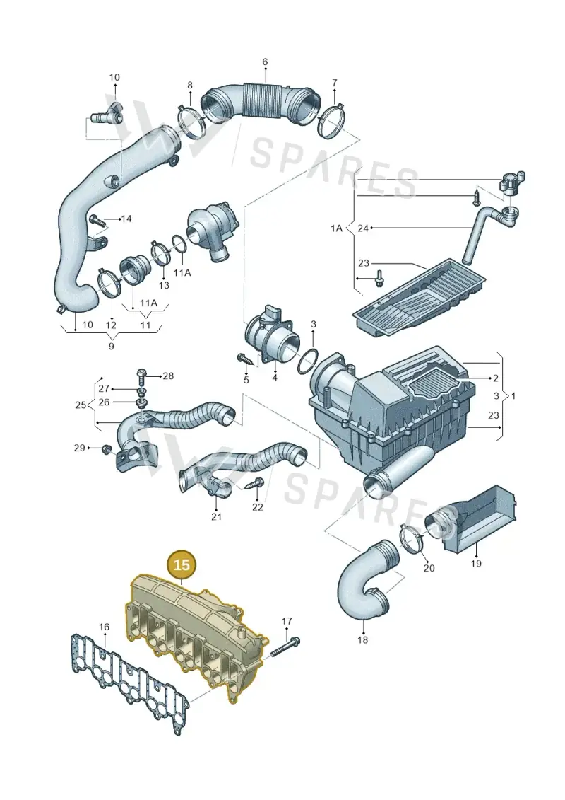 03G129713K — SEAT Altea XL Reference (2010-2013) diagram 420129500, position 15