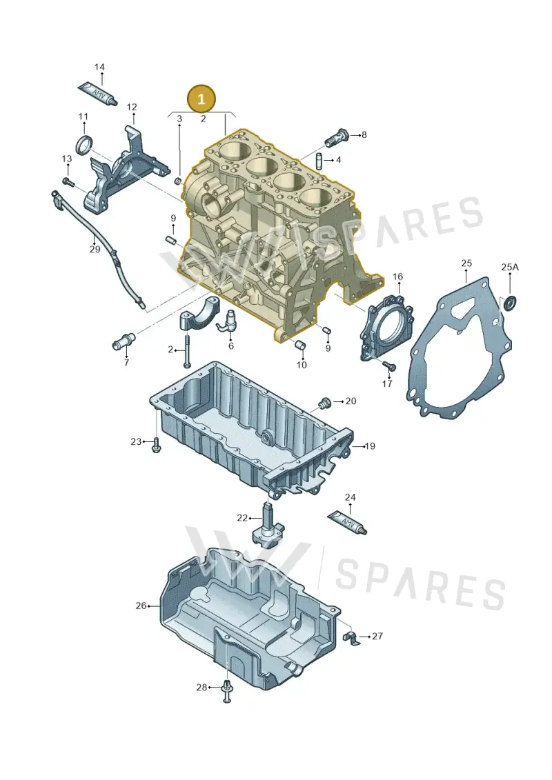 03L103011AP — SEAT Exeo ST Reference (2008-2011) diagram 634103200, position 1