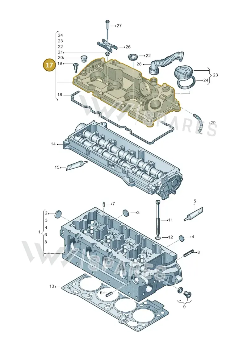 03L103469T — SEAT Leon ST Stylance (2016-2020) diagram 746103500, position 17