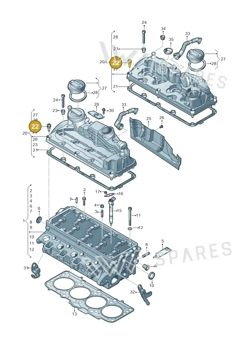 03L103831 — SEAT Exeo ST Reference (2008-2011) diagram 646103560, position 22