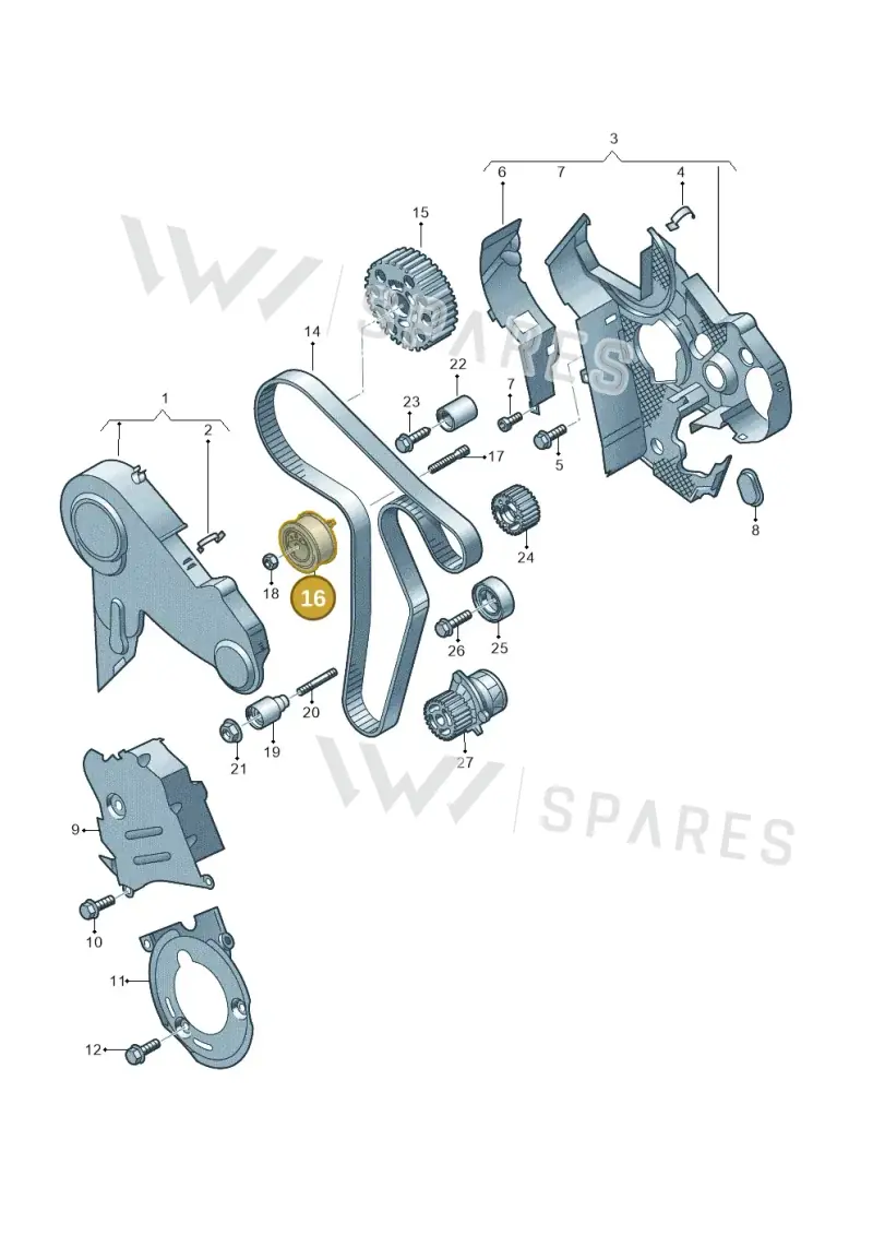 03L109243E — SEAT Altea XL Reference (2010-2013) diagram 634109850, position 16