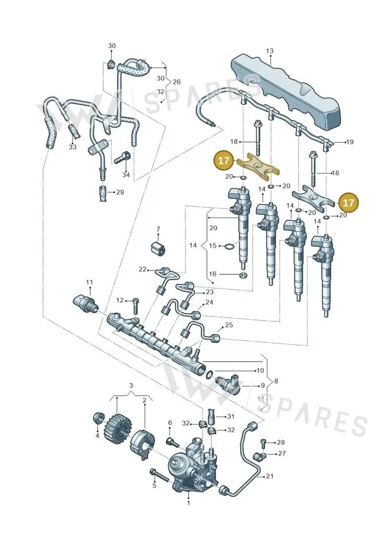 03L130216 — SEAT Ibiza FR (2017-) diagram 587130000, position 17