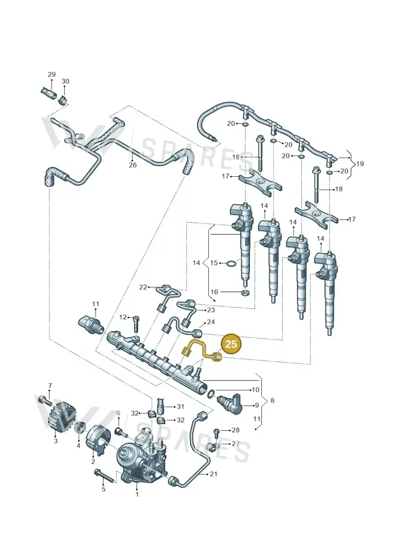 03L130301AC — SEAT Altea XL Reference (2010-2013) diagram 634130300, position 25
