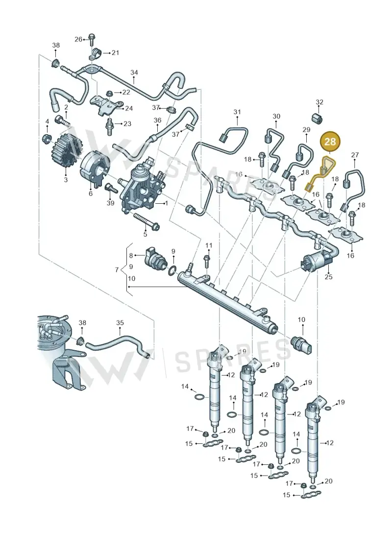 03L130301R — SEAT Altea XL Reference (2010-2013) diagram 634130400, position 28