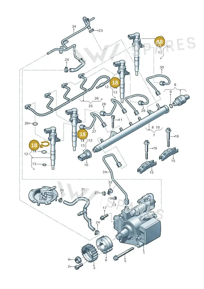 03L130447 — SEAT Altea XL Reference (2013-2013) diagram 649130300, position 18