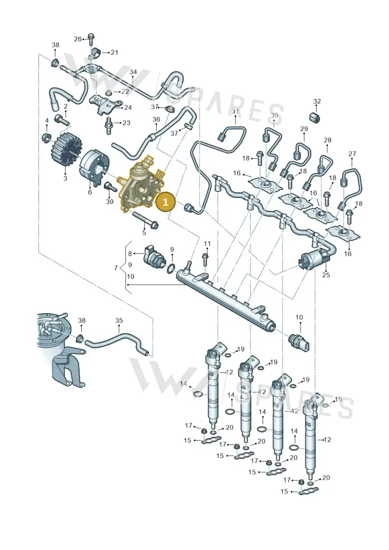 03L130851AX — SEAT Leon Stylance (2010-2012) diagram 634130400, position 1