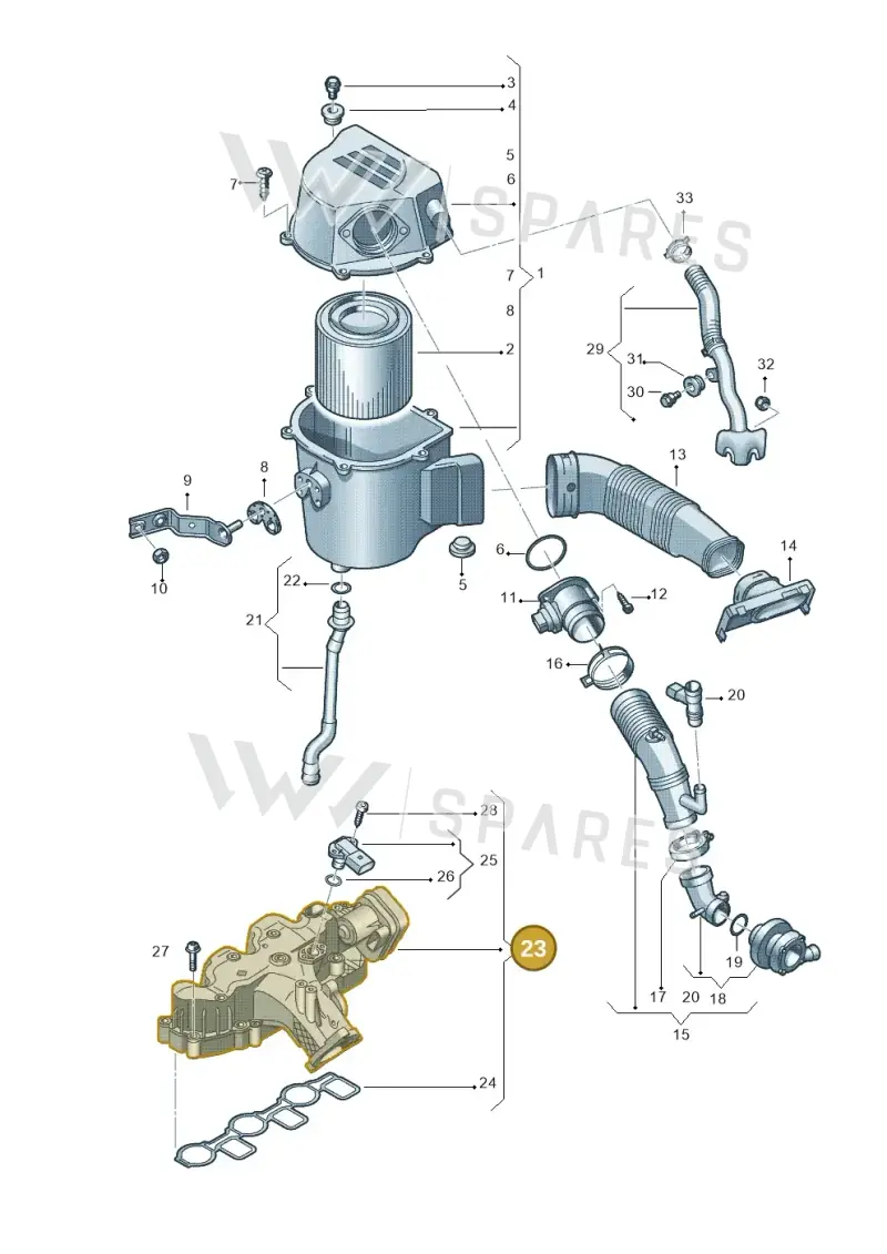03P129711D — SEAT Ibiza Reference (2012-2012) diagram 672129300, position 23