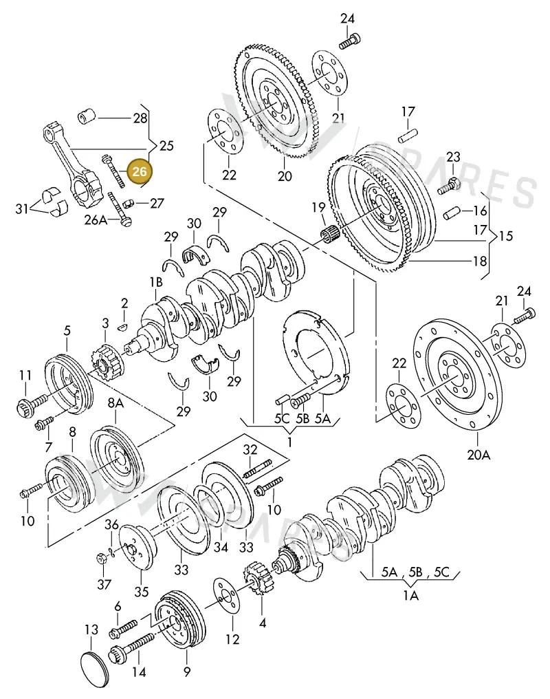 048105425 — SEAT ALHAMBRA (1996-2000) diagram 123105150, position 26